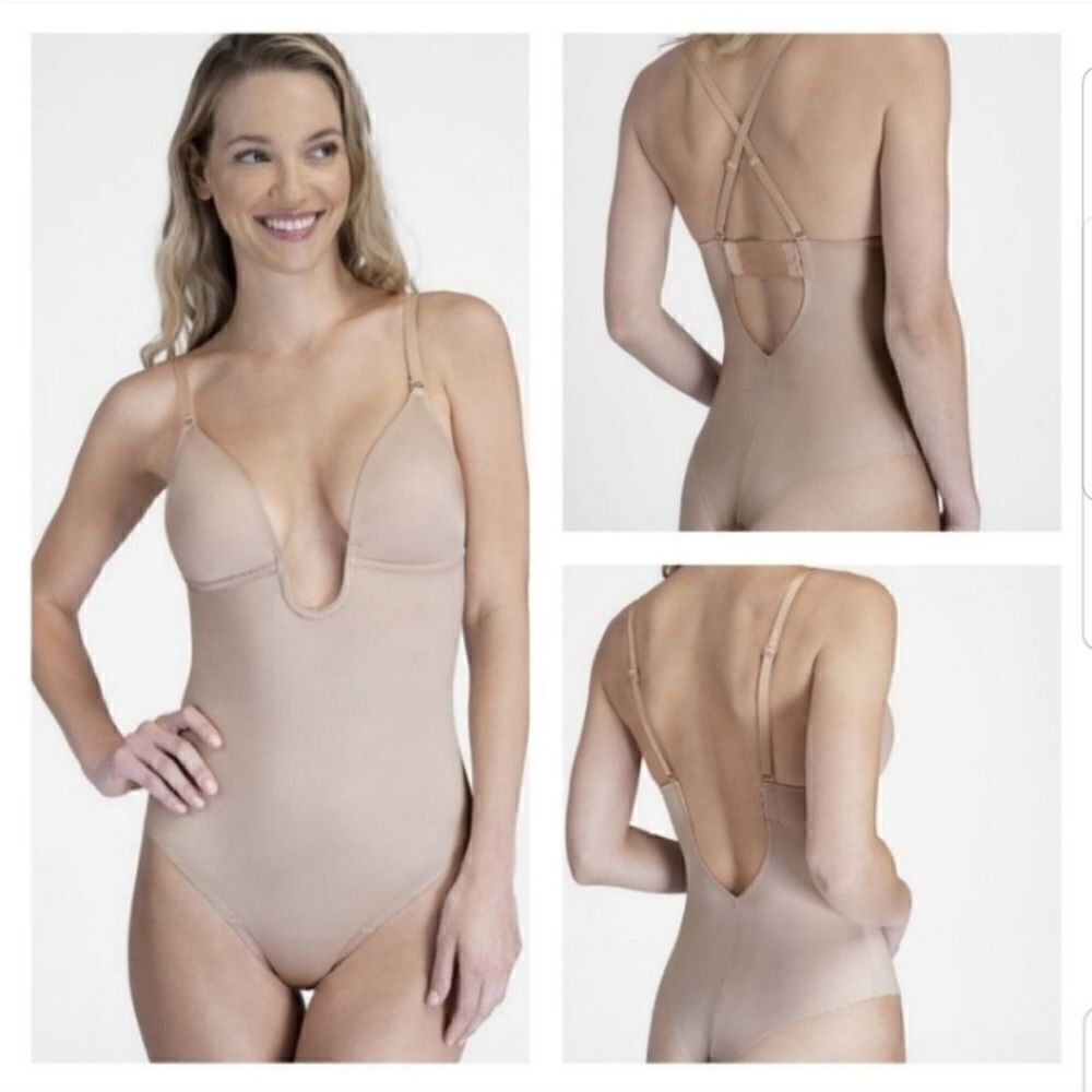 NWT Spanx Suit Your Fancy Plunge Low-Back Thong Bodysuit XS $148